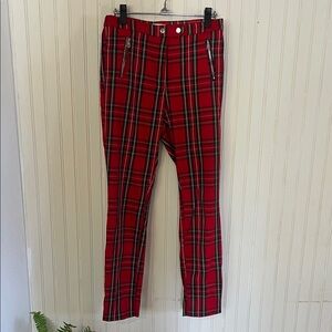 H&M Red and Black Plaid Pants